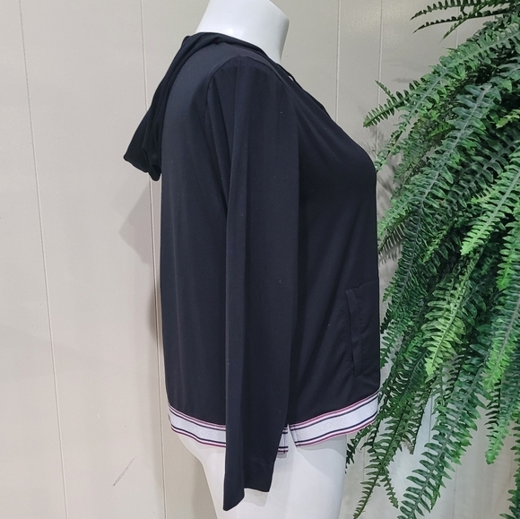 Jockey BLACK Hoodie Activewear V Neck Elastic Waist Hem Stretch Women’s XL-EUC - Picture 5 of 7